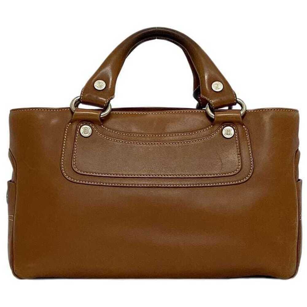 Celine Boogie Bag Brown Handbag Leather Stitching Logo Business Scene Zipper
